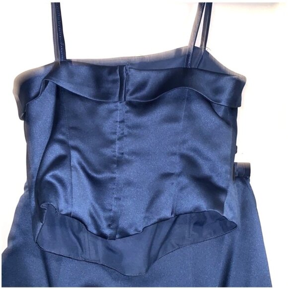 Alfred Angelo Strapless Indigo Two-Piece Dress Size 8 Satin & Tulle - Picture 6 of 13